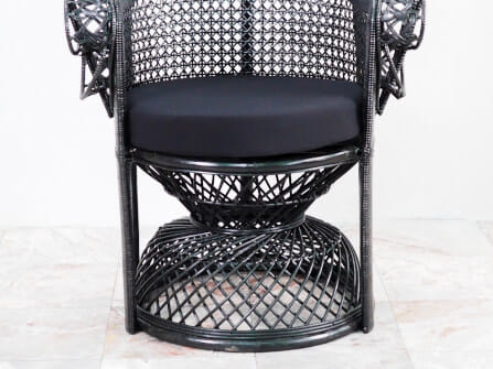 เก้าอี้หวายแท้ PISAMAI รุ่น PRINCESS CHAIR เก้าอี้นางงาม ขนาด 75*55*150 ซม. สีดำ_3